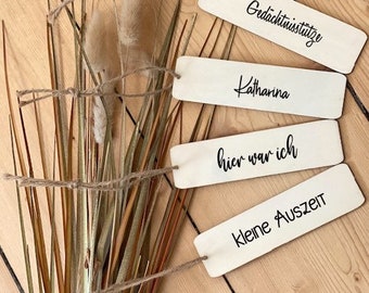 Bookmark | Wood | personalized | laser engraving | with cord