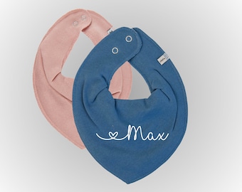 Baby scarves, triangular scarves, scarves with name embroidery, baby bibs, Pippi Baby Babywear scarf baby gift for birth