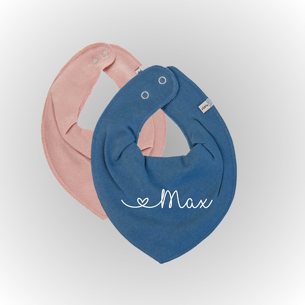 Baby scarves, triangular scarves, scarves with name embroidery, baby bibs, Pippi Baby Babywear scarf baby gift for birth