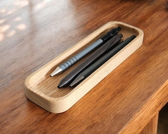Wooden pen holder desk tidy in ash