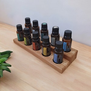 Essential Oil 15ml Holder In Natural Wood Handmade Storage 10 x dōTERRA Bottle Display