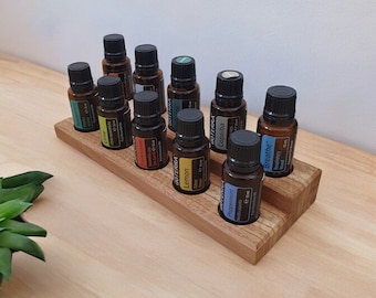 Essential Oil 15ml Holder In Natural Wood Handmade Storage 10 x dōTERRA Bottle Display