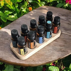 Essential Oil 15ml x10 Bottle Holder In Ash Handmade Storage Doterra display