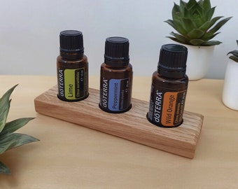 Essential Oil 15ml Holder In Oak or Sapele Handmade Storage 3 dōTERRA Bottle Display