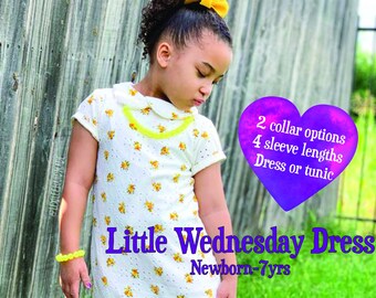 Kid's Dress PDF Sewing Pattern: Baby Girl Tunic (Newborn-7yrs)