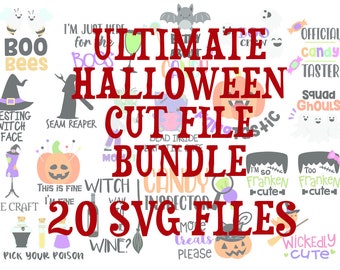 Funny Halloween SVG Cricut, Silhouette bundle (10 Cut Files) Cute Cut files, Fall, Halloween, spooky.