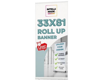 Custom Aluminum Roll up Banner Stand - Customizable for Business Displays & Parties, Trade Show