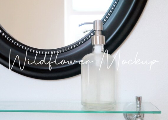 Download Clear Glass Soap Dispenser Mockup Liquid Soap Container Etsy