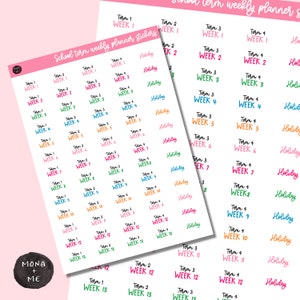 Termly Planner Stickers. School Term Planner Stickers. Teacher Planner Stickers