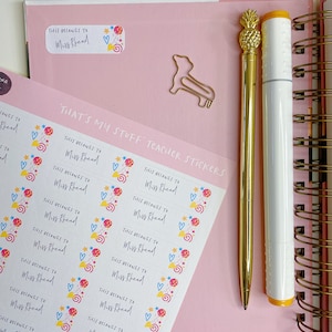 Personalised Teacher library stickers. Book stickers. This belongs to stickers. Name labels. This book belongs to