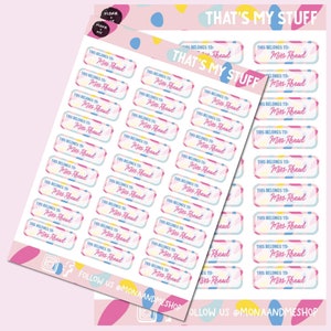 Pegatinas personalizadas para la biblioteca del profesor. Pegatinas para libros. Etiquetas para el profesor.