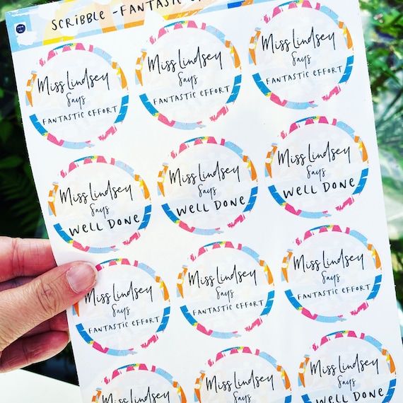 Personalised Teacher reward sticker. Modern teacher reward sticker. Teacher stationery. Feedback sticker. Student stickers