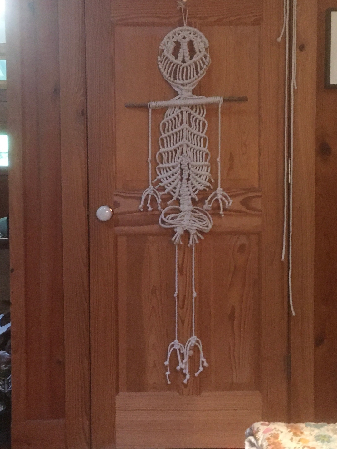 Macrame Skeleton Wall Hanging Etsy