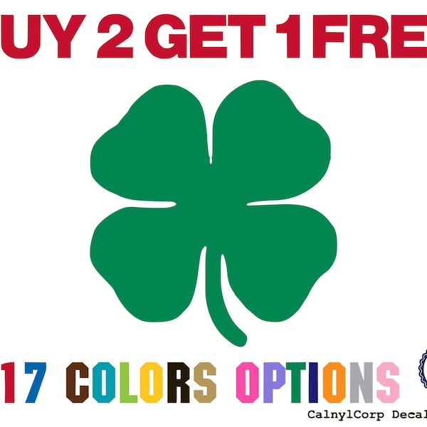 Shamrock Premium Waterproof Vinyl Decal Stickers for Laptop Phone Car Window Bumper Mug Cup Door Wall (BUY 2 GET 1 FREE)