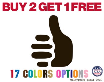 Thumbs Up Positive Yes Premium Waterproof Vinyl Decal Stickers for Laptop Phone Car Window Bumper Mug Cup Door Wall (BUY 2 GET 1 FREE)
