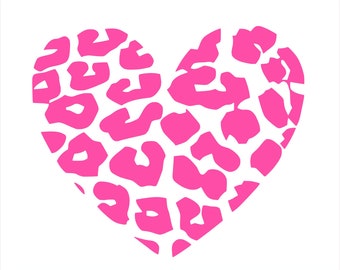 Leopard Print Herz Tier Premium Wasserfest Vinyl Aufkleber Sticker für Laptop Handy Auto Fenster Stoßstange Tasse Tasse TürWand (KAUFEN 2 GET 1 FREE)