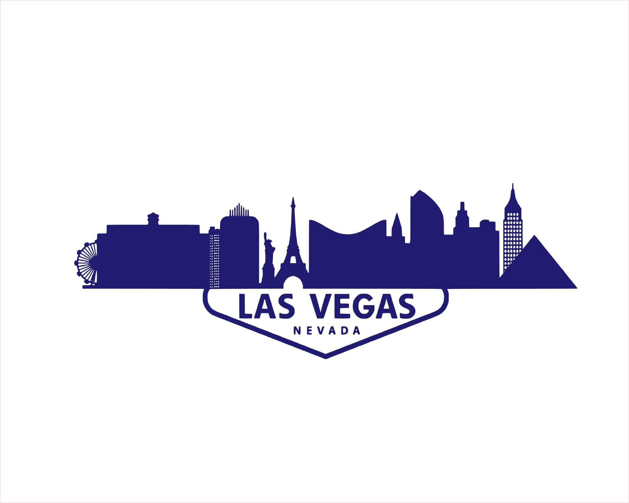 Las Vegas Skyline Vinyl Sticker Decal Car Window Decal | Etsy