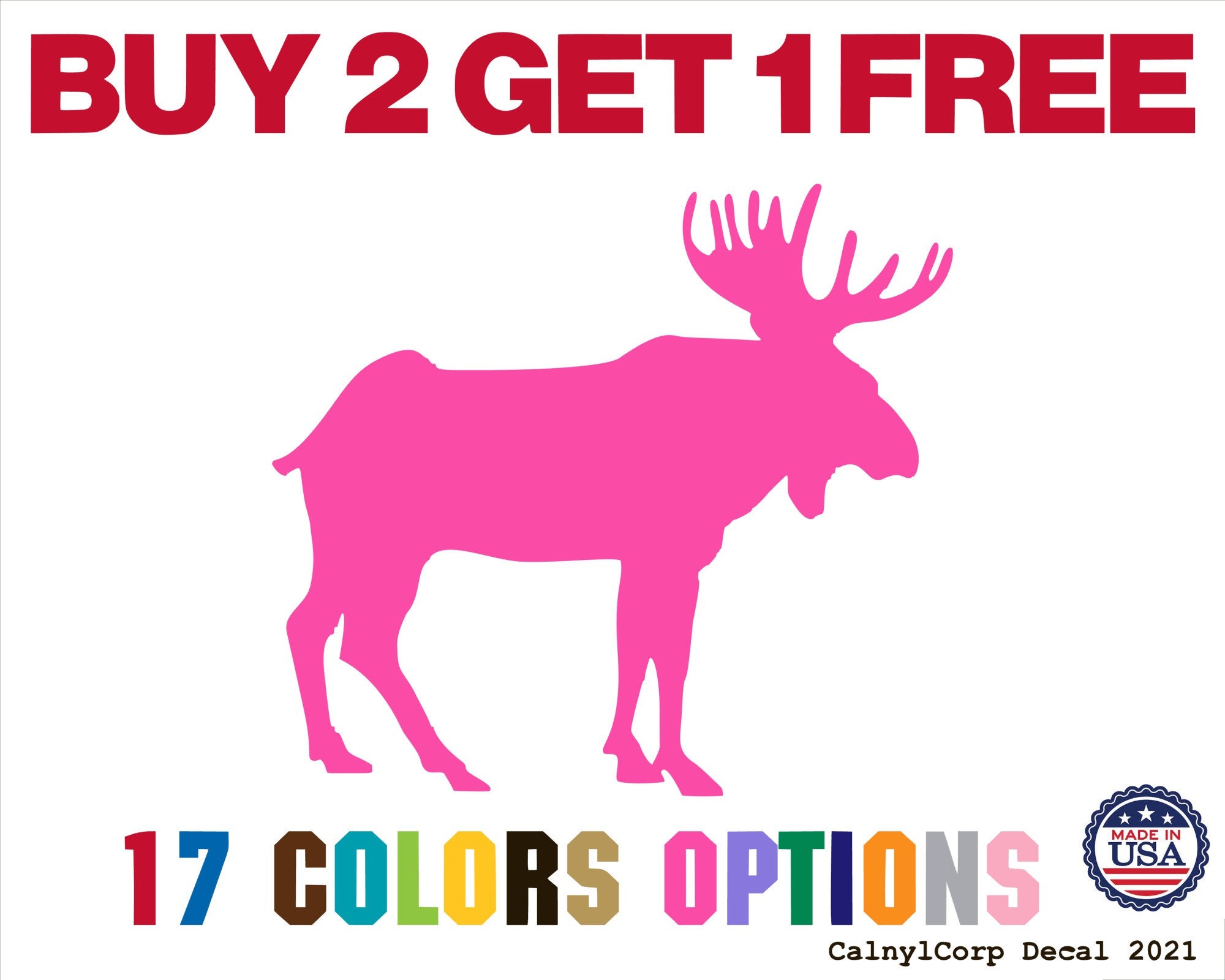 Moose Premium Waterproof Vinyl Decal Stickers for Laptop Phone Car ...