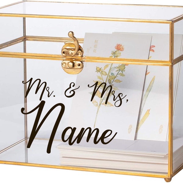 Mr. & Mrs. Wedding Decal - DECAL ONLY - Personalized Surname Wedding Decal Sticker - Card Box Custom Decal (Buy 2 Get 1 Free)