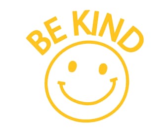 Be Kind Smiling face Premium Waterproof Vinyl Decal Stickers for Laptop Phone Car Window Bumper Mug Cup Door Wall (BUY 2 GET 1 FREE)