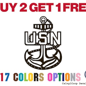 Us Navy Anchor Premium Waterproof Vinyl Decal Stickers for Laptop Phone Car Window Bumper Mug Cup Door Wall (BUY 2 GET 1 FREE)