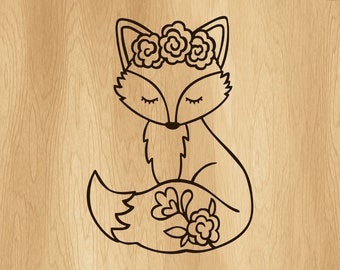 Floral Fox Premium Waterproof Vinyl Decal Stickers for Laptop Phone Helmet Car Window Bumper Mug Cup Door Wall(BUY 2 GET 1 FREE)