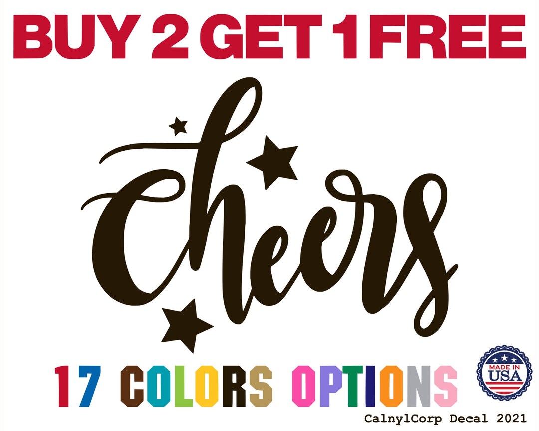 Cheers Premium Waterproof Vinyl Decal Stickers for Laptop Phone Car ...