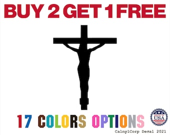 Cross Jesus Holy Premium Waterproof Vinyl Decal Stickers for Laptop Phone Car Window Bumper Mug Cup Door Wall (BUY 2 GET 1 FREE)