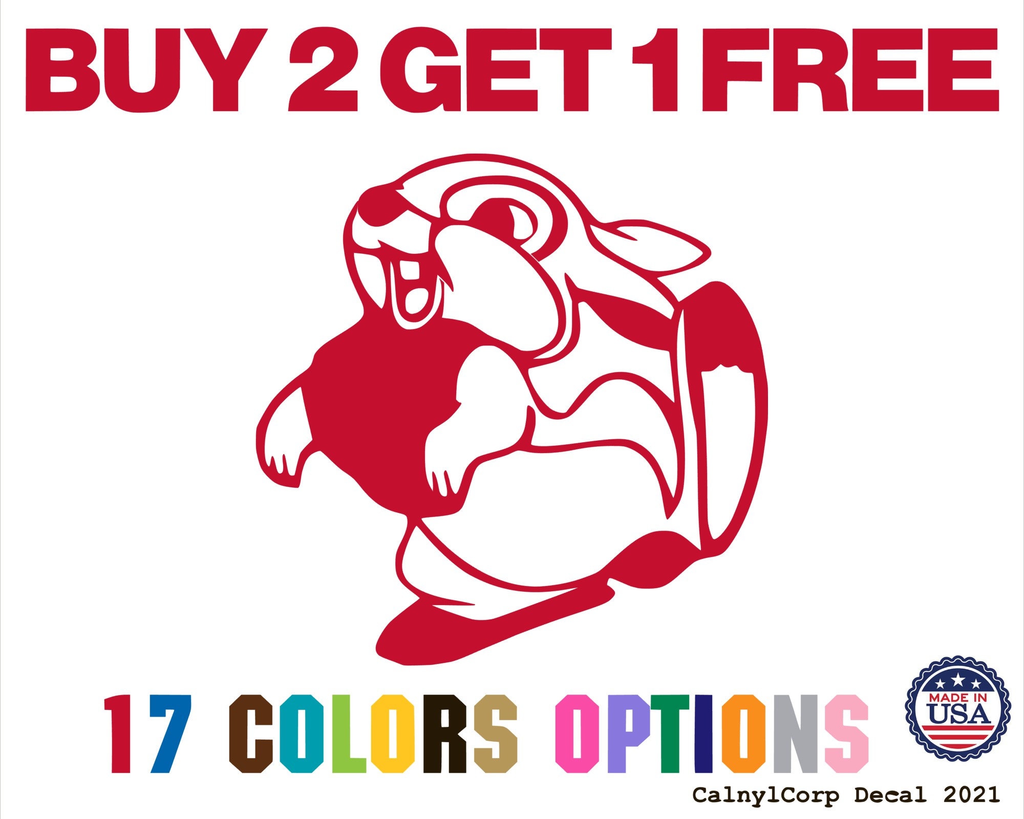 Grumpy Thumper Rabbit Sticker Thumper Rabbit Premium Waterproof Vinyl Decal Stickers for Laptop Phone ...