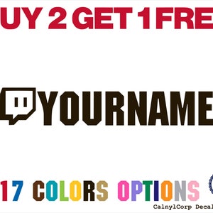 Custom Streamer Name Vinyl Decal - Personalized Gamer Username Sticker - Streamer Car Window Vinyl Decal Sticker (BUY 2 GET 1 FREE)