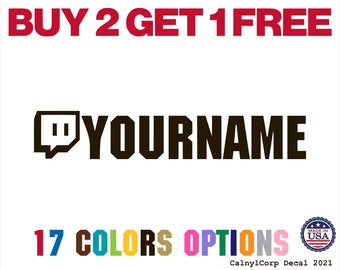 Custom Streamer Name Vinyl Decal - Personalized Gamer Username Sticker - Streamer Car Window Vinyl Decal Sticker (BUY 2 GET 1 FREE)