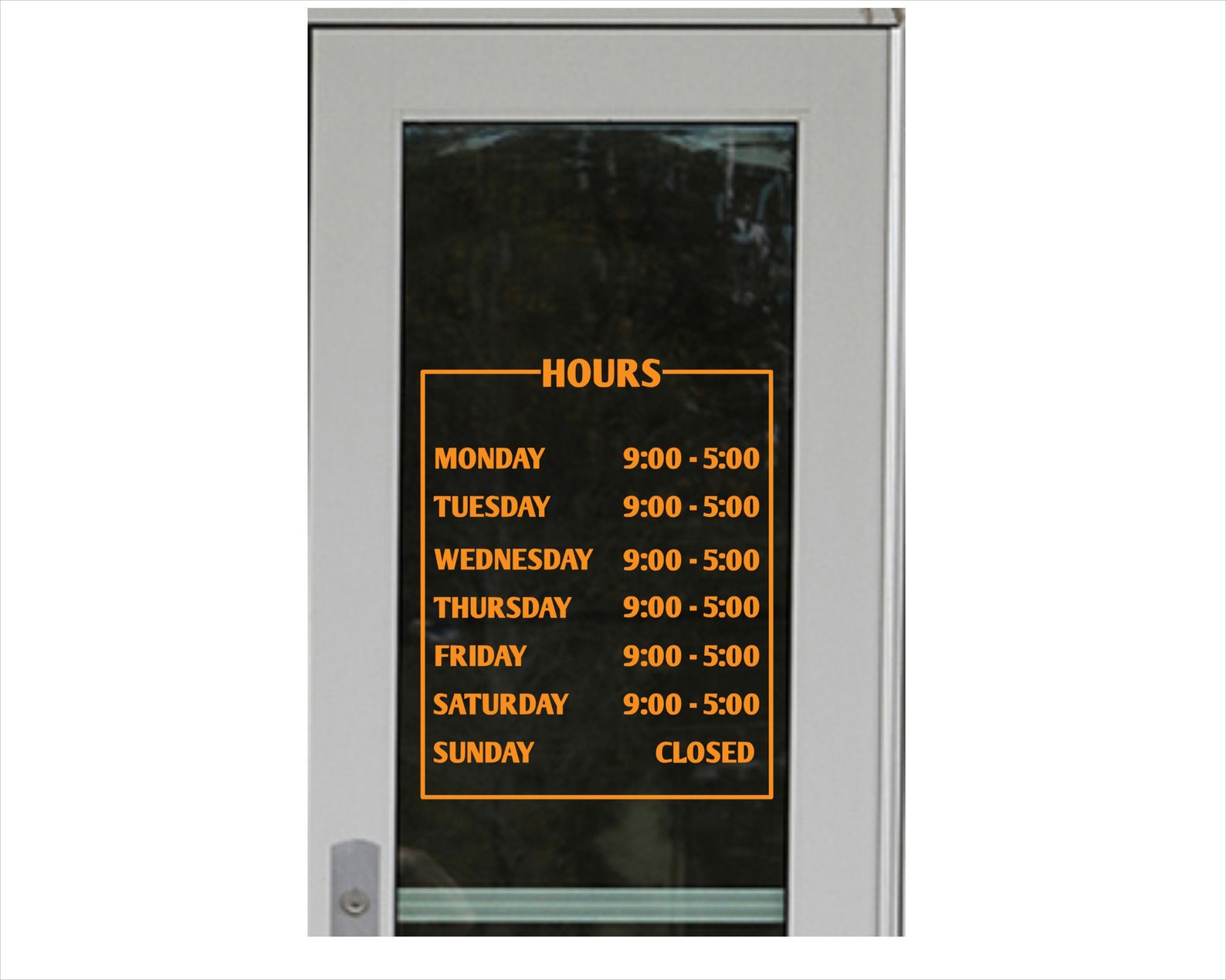 Store Hours Vinyl Decal Business Hours Decal for