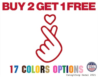 Fingers Heart - Kpop star fingers Premium Waterproof Vinyl Decal Stickers for Laptop Phone Car Window Bumper Mug Wall (BUY 2 GET 1 FREE)