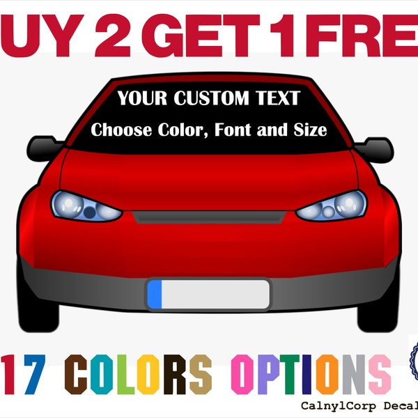 Create Custome Text Windshield Banners/ Stickers/ Decals (Buy 2 Get 1 Free)