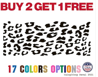 Cheetah Leopard Premium Waterproof Vinyl Decal Stickers for Laptop Phone Car Window Bumper Mug Cup Door Wall (BUY 2 GET 1 FREE)