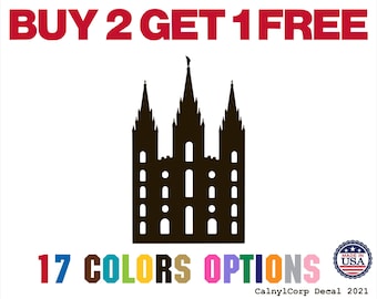 Mormon Temple Premium Waterproof Vinyl Decal Stickers for Laptop Phone Car Window Bumper Mug Cup Door Wall (BUY 2 GET 1 FREE)