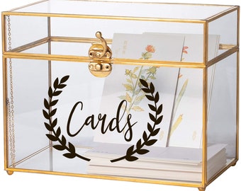 Cards with Wreath Leaves Decal - Card Box Decal For Party Events / Weddings / Birthdays - Vinyl Decal Sticker For Card Box(BUY 2 GET 1 FREE)