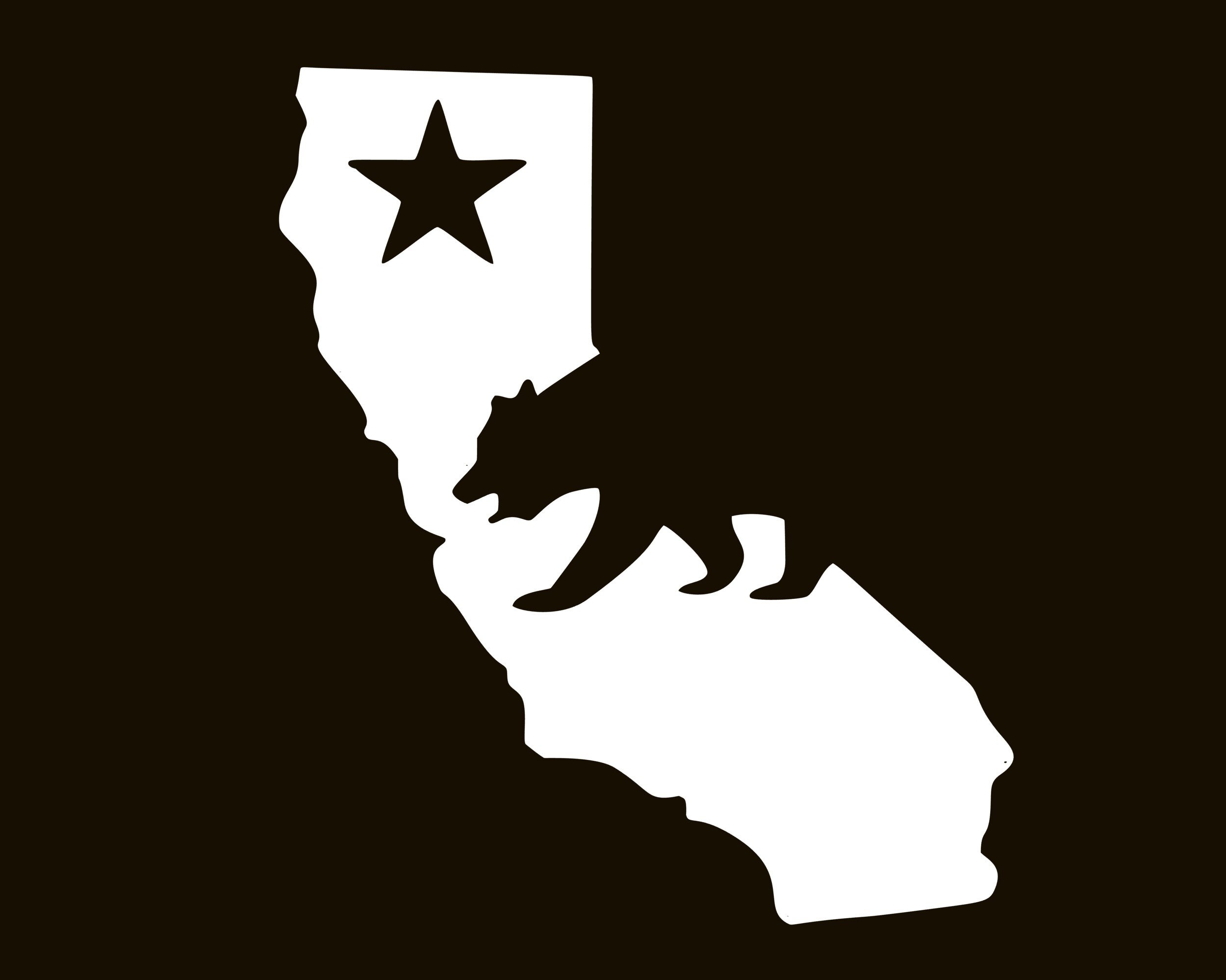 California Republic State Map Premium Waterproof Vinyl Decal Stickers ...