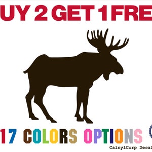 Moose Premium Waterproof Vinyl Decal Stickers for Laptop Phone Car Window Bumper Mug Cup Door Wall (BUY 2 GET 1 FREE)