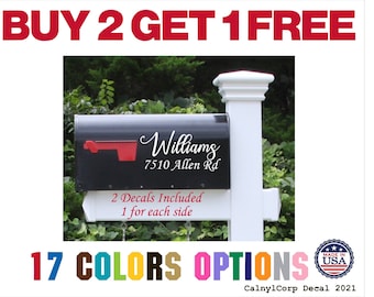 Mailbox Decal, Mailbox Numbers, Mailbox Vinyl Decals, Vinyl Decals, Mailbox Name Decal, Mailbox Designs, Custom Mailbox Decals (Pack of 2)