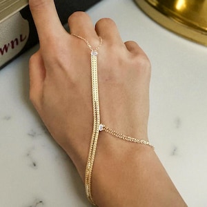 Handkette Armband Schlange Kette Armband Slave Einstellbar Hand Schmuck Zierlich - Ethnic 925 Silber 14K Solid Gold Weihnachtsgeschenk für Sie