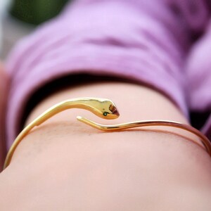 Dainty Snake Cuff Bracelet: 925 Silver 14K Gold Plated