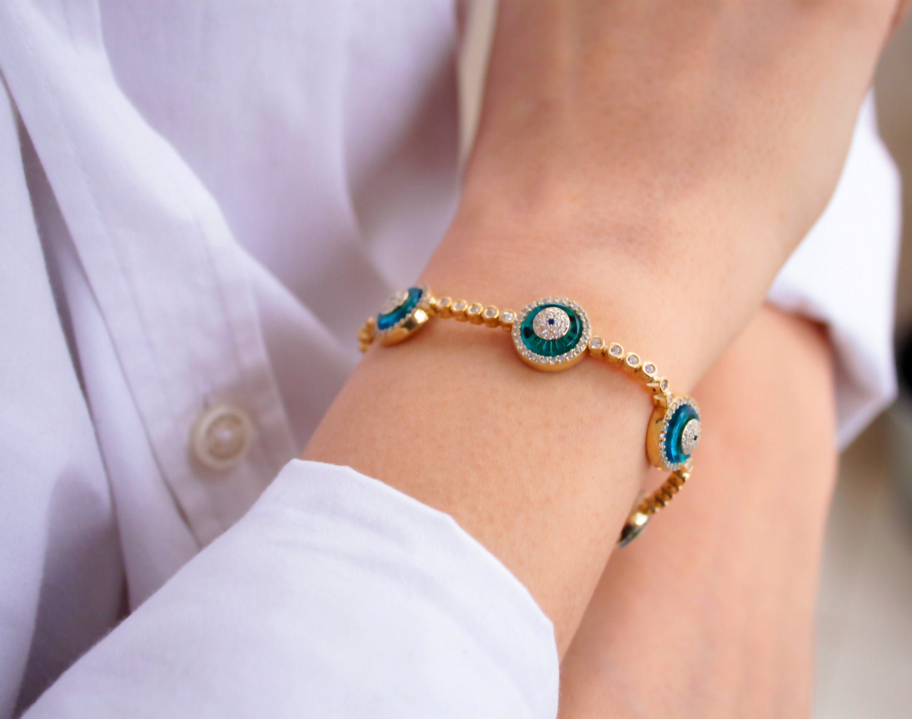 Evil eye tennis bracelet discount