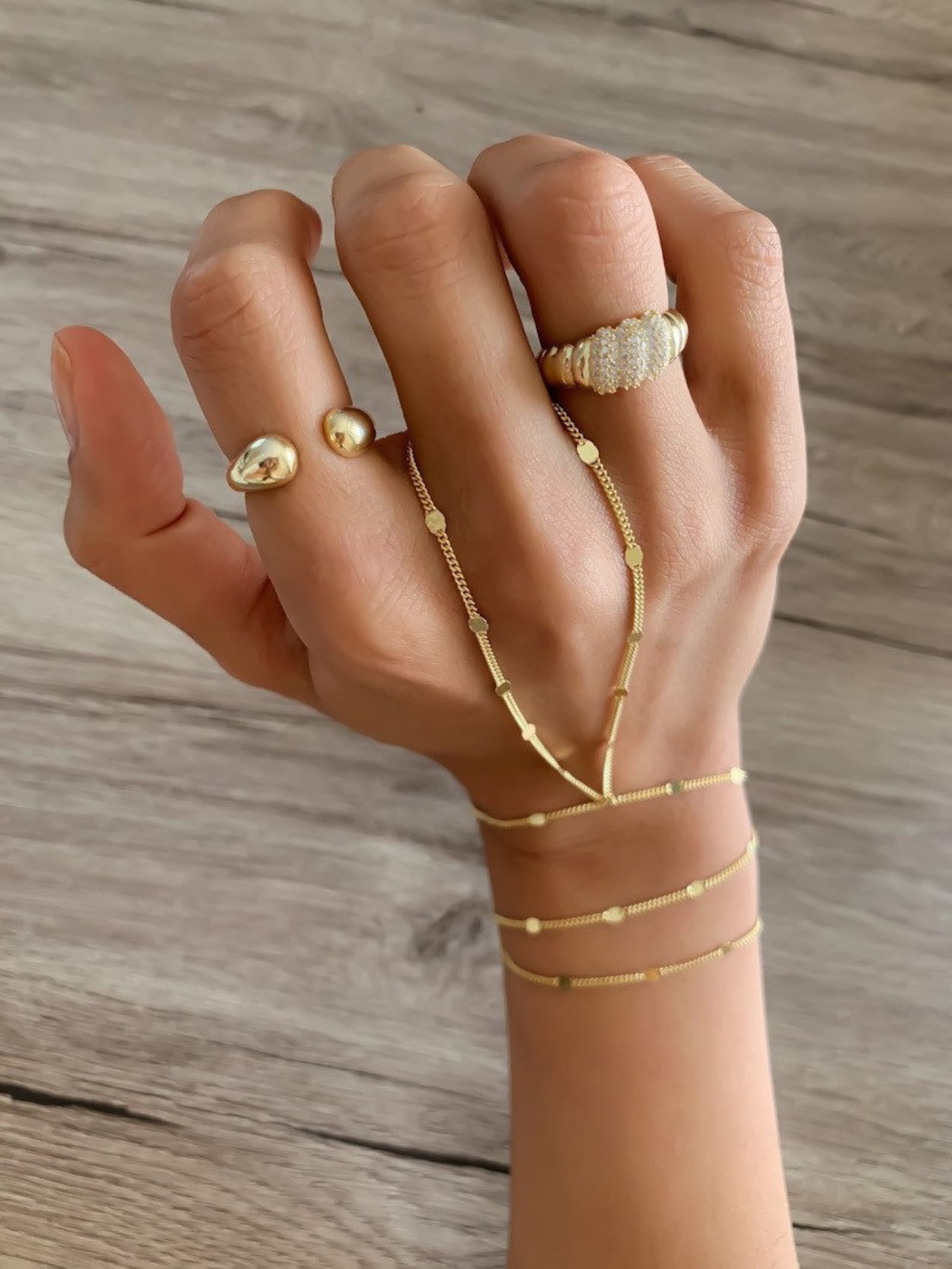 Silver Hand Chain Bracelet Adjustable Woman Wristband Ethnic Etsy