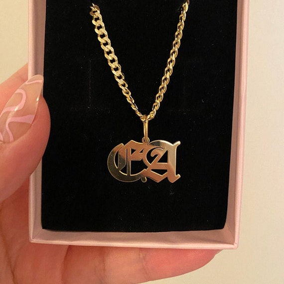 Men Necklace Personalized Boyfriend Necklace Jewelry 2 Letter