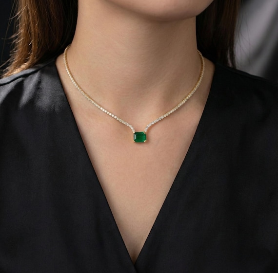 Colgante De Esmeralda De Zambia Facetada: Joyería Artesanal De