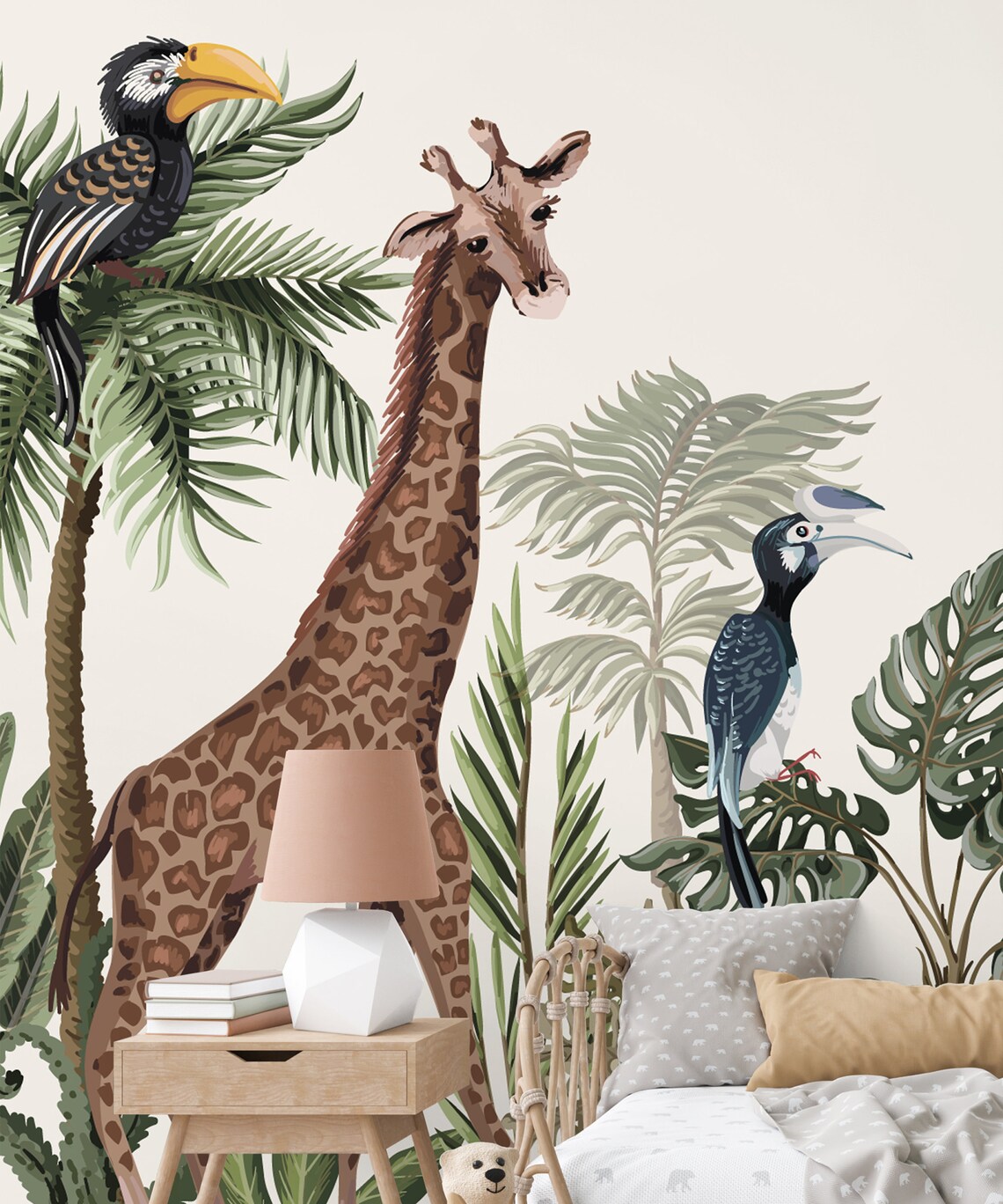 Nursery safari wallpaper peel and stick or traditional | Etsy