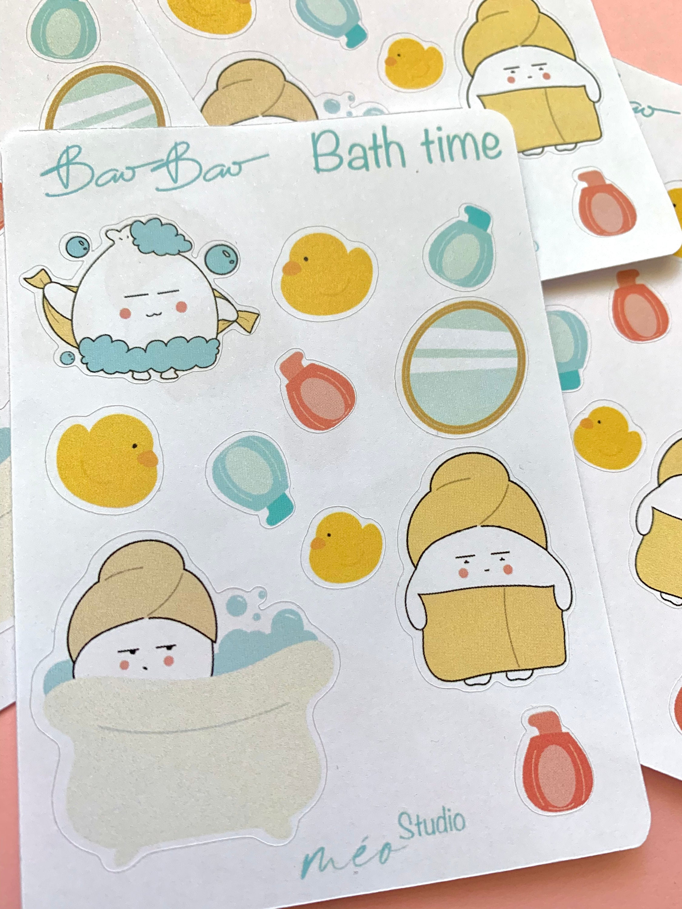 Bao Bao Bath Time sticker sheet Planner sticker Bathtime Etsy