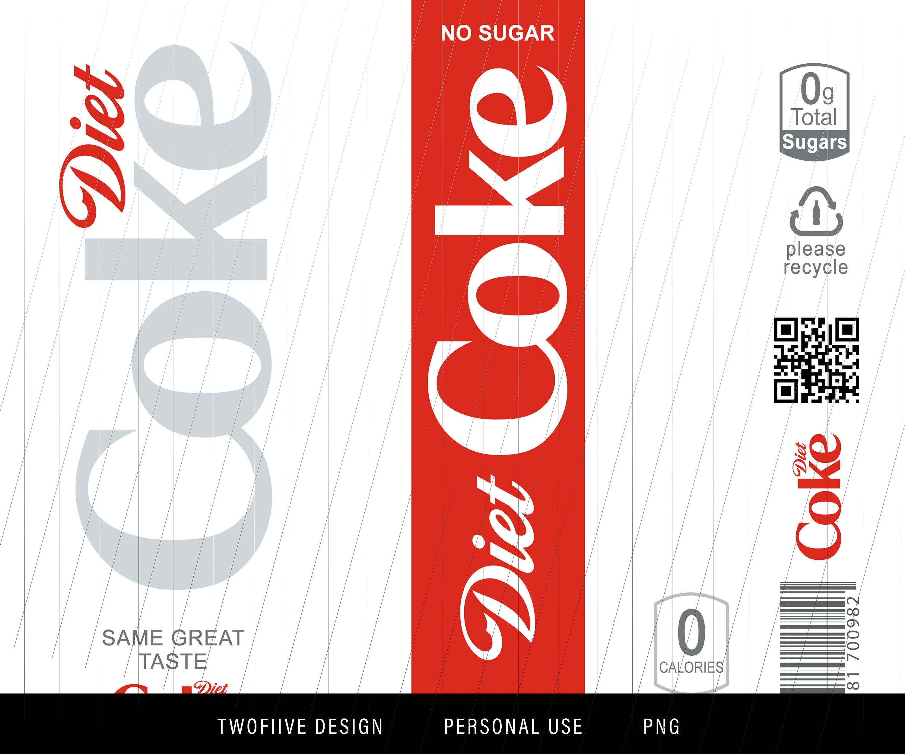 Coke Diet Coke PNG 20oz Straight Tumbler Sublimation | Etsy