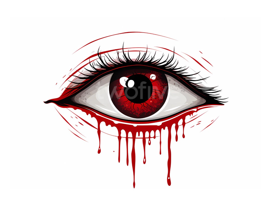 Red Eye Bleeding Clipart on White Background Digital Etsy